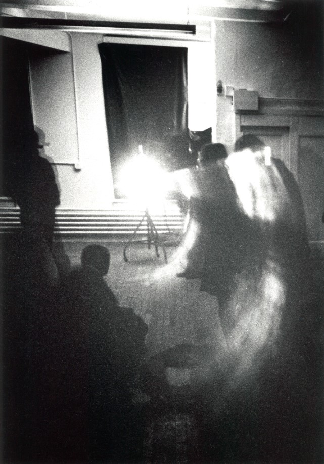 Anthony McCall, installation view at Artists Space, Line Describing a Cone 1973. Photograph by Peter Moore; © Northwestern University.